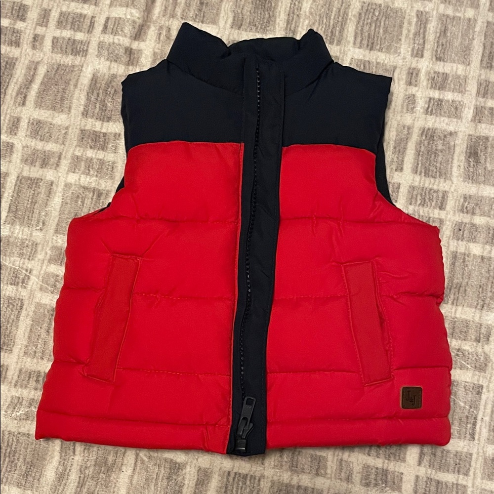 Janie and Jack Red and Navy Puffer Vest